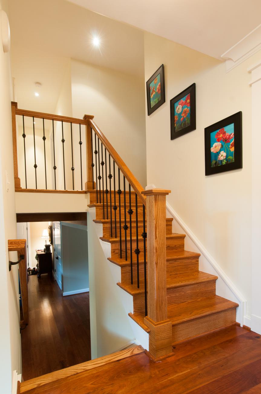 Cole project - craft style mid-century split level - stairway after